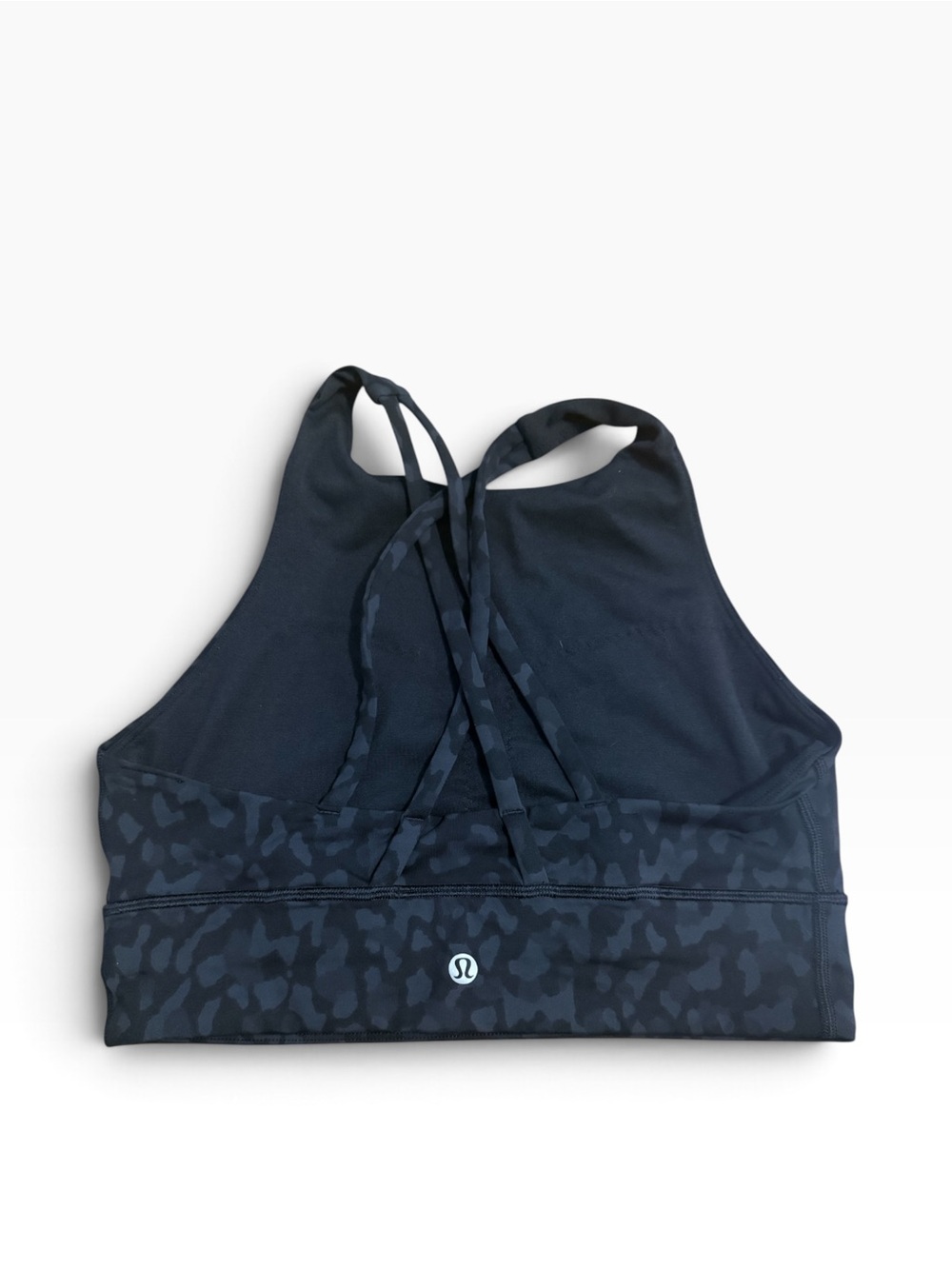 Lululemon Energy Bra High Neck Long Line Size 8 Formation Camo Deep Coal Multi - Picture 4 of 6